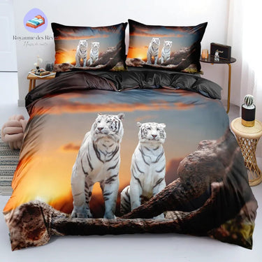Housse de Couette Bébé Tigre Blanc